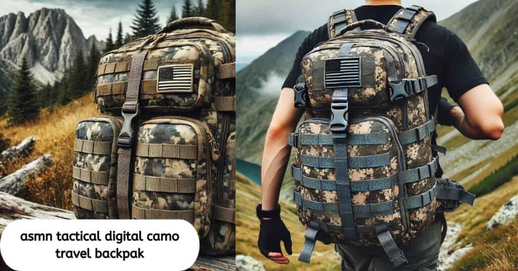 asmn tactical digital camo travel backpak