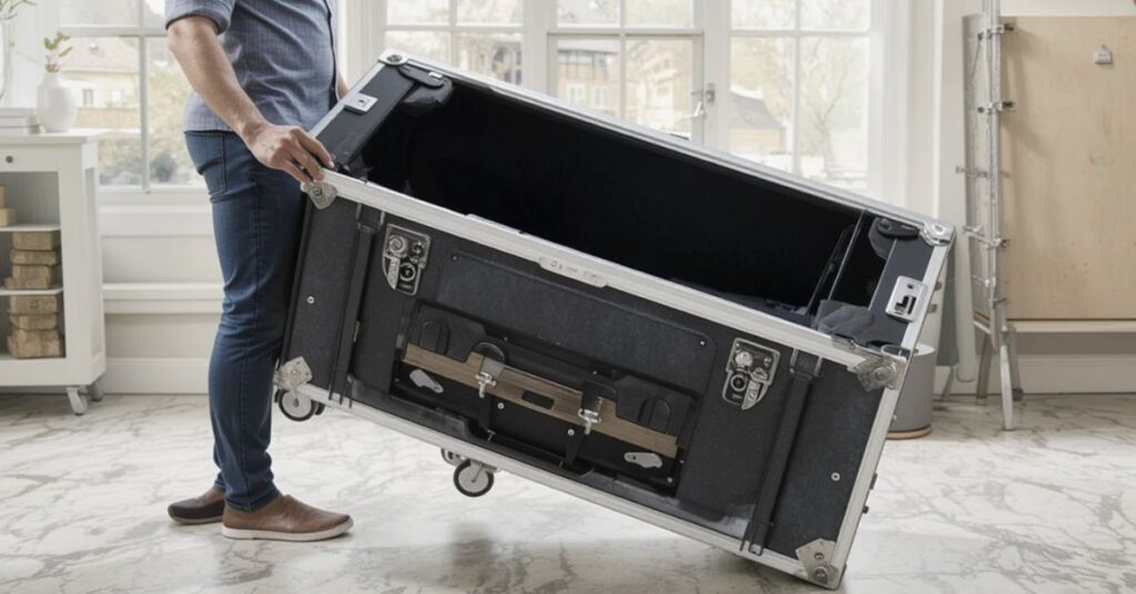 Does the Allen and Heath QU 24 Slant Top Travel Desk Case Come with Wheels